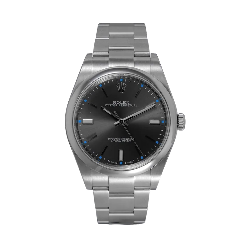 Oyster Perpetual 41mm en acier, cadran gris Ardoise, lunette lisse, bracelet Oyster acier