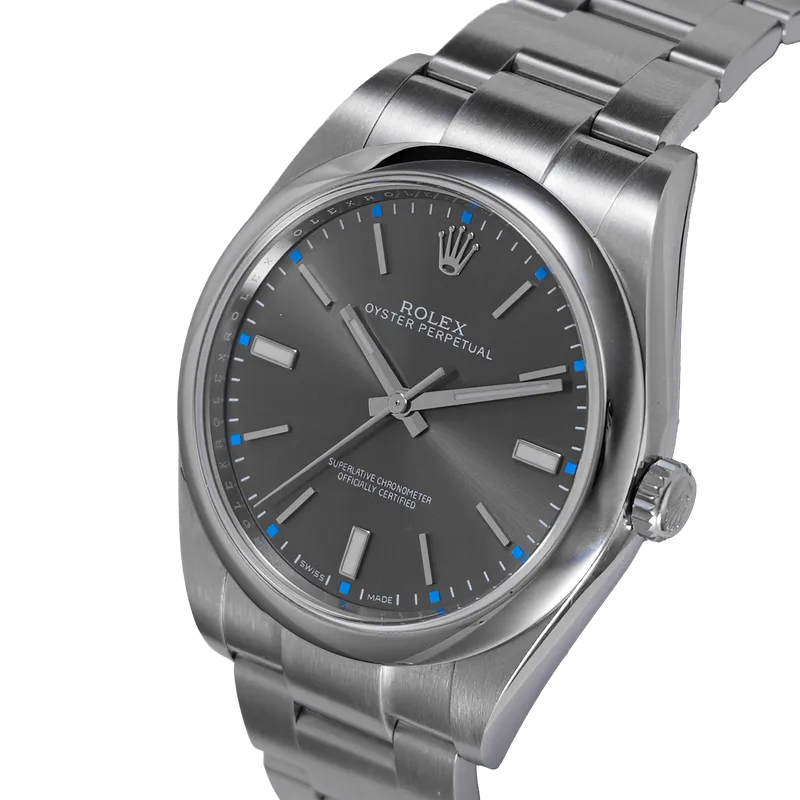 Oyster Perpetual 41mm en acier, cadran gris Ardoise, lunette lisse, bracelet Oyster acier – vue 2