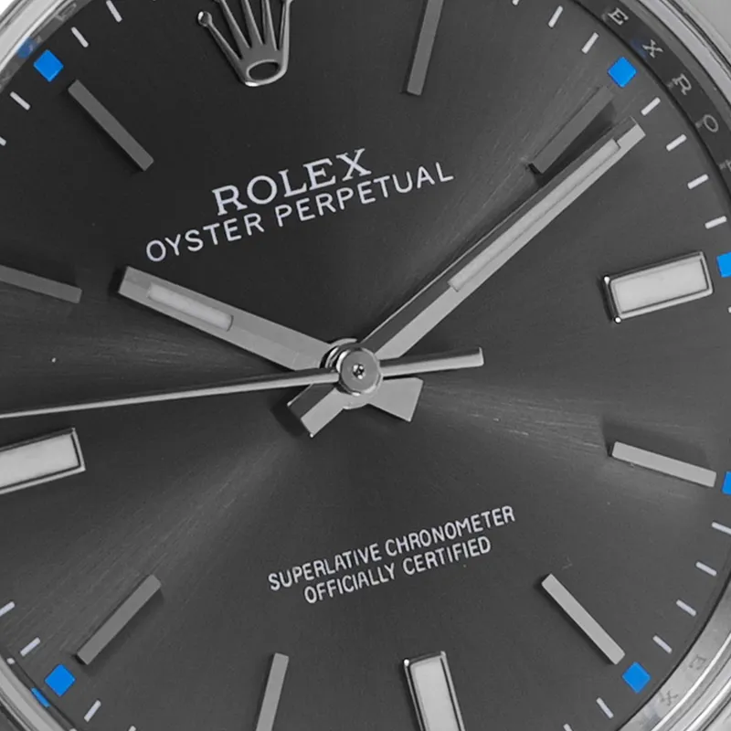 Oyster Perpetual 41mm en acier, cadran gris Ardoise, lunette lisse, bracelet Oyster acier — 114300 - vue 3