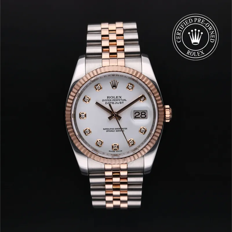 Rolex Certified Pre-Owned, Datejust, 2005, 36 mm, Acier Oystersteel et Or Rose et Rolesor 18 Carat Rouge