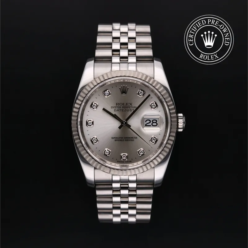 Rolex Certified Pre-Owned, Datejust, 2007, 36 mm, Oystersteel and White Gold and 18 Carat Gray Rolesor