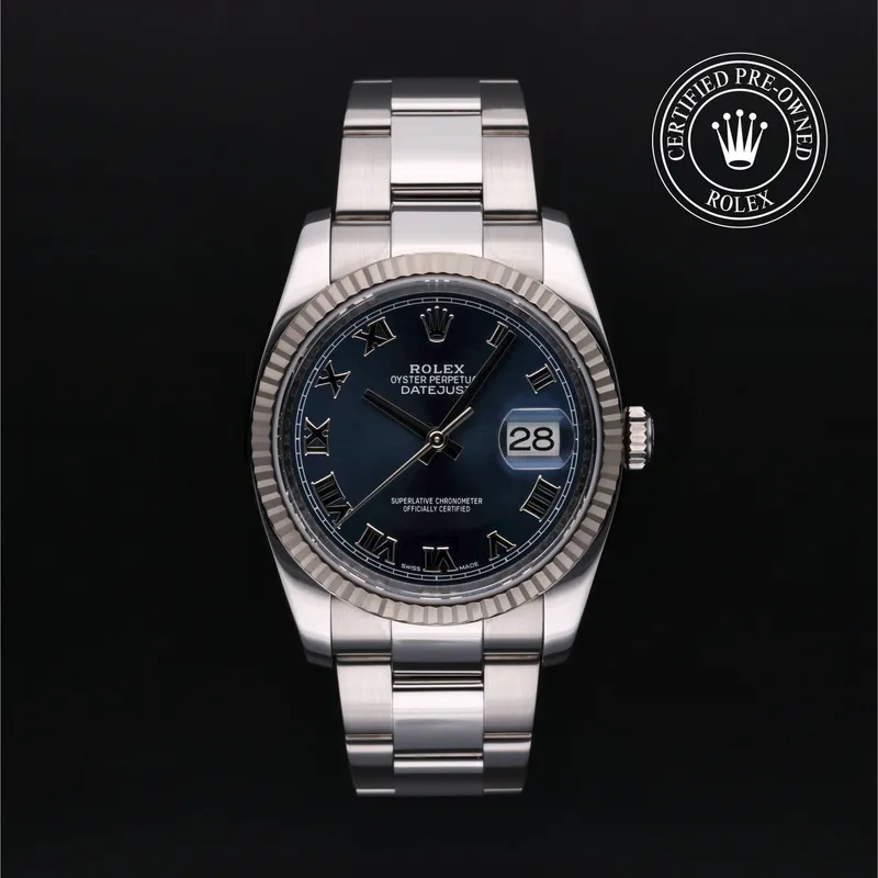 Rolex Certified Pre-Owned, Datejust, 2016, 36 mm, Oystersteel and White Gold and 18 Carat Gray Rolesor