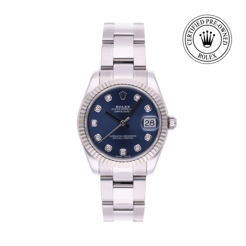Rolex Certified Pre-Owned, Datejust, 2010, 31 mm, Acier Oystersteel et Or Blanc et Rolesor 18 Carat Gris