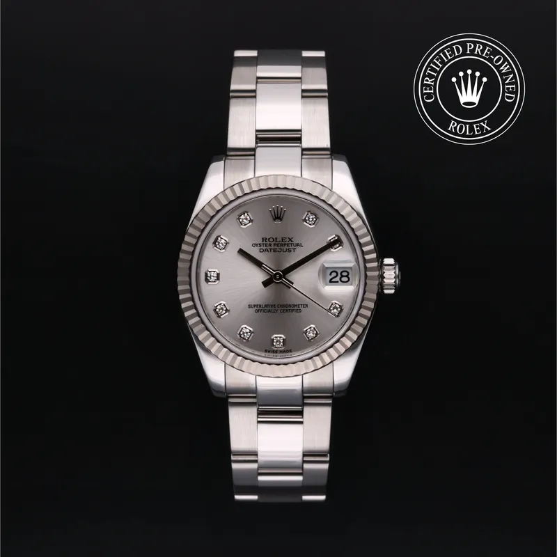 Rolex Certified Pre-Owned, Datejust, 2008, 31 mm, Oystersteel and White Gold and 18 Carat Gray Rolesor