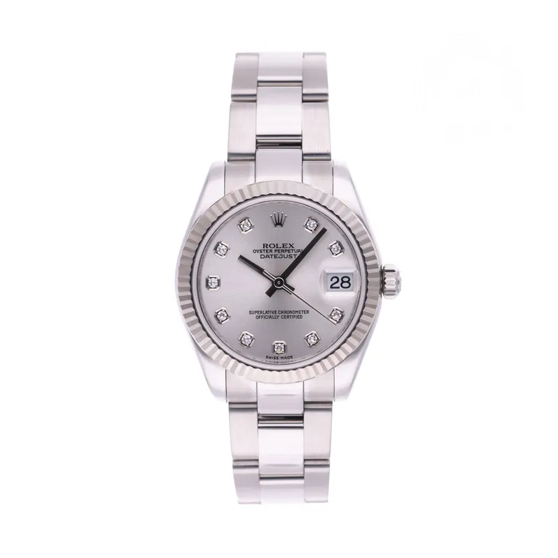 Rolex Certified Pre-Owned, Datejust, 2008, 31 mm, Oystersteel and White Gold and 18 Carat Gray Rolesor