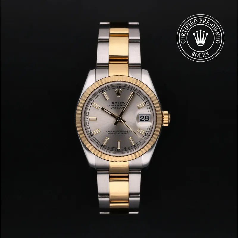 Rolex Certified Pre-Owned, Datejust, 2008, 31 mm, Acier Oystersteel et Or Jaune et Rolesor 18 Carat Jaune