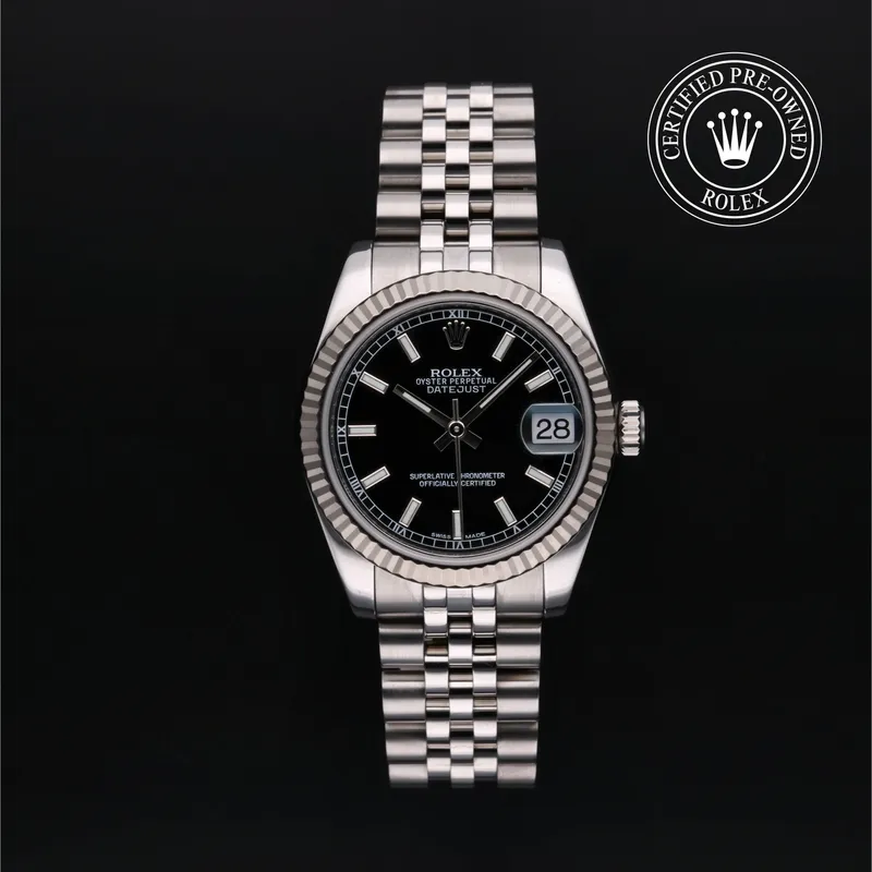 Rolex Certified Pre-Owned, Datejust, 2012, 31 mm, Acier Oystersteel et Or Blanc et Rolesor 18 Carat Gris