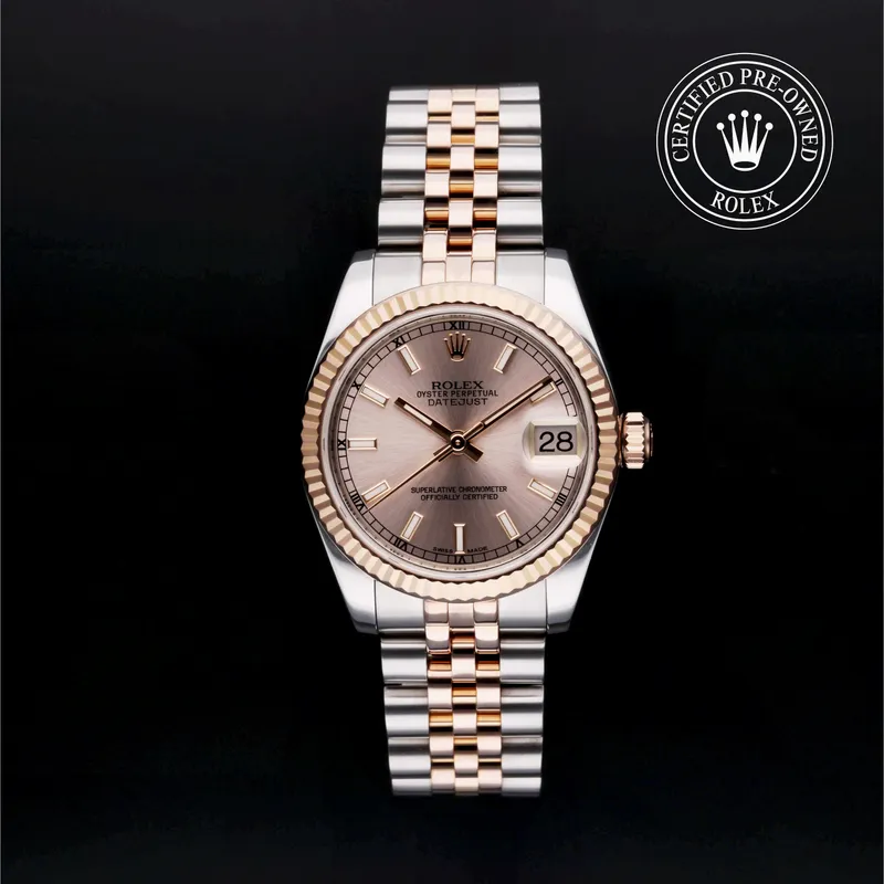 Rolex Certified Pre-Owned, Datejust, 2012, 31 mm, Acier Oystersteel et Or Rose et Rolesor 18 Carat Rouge