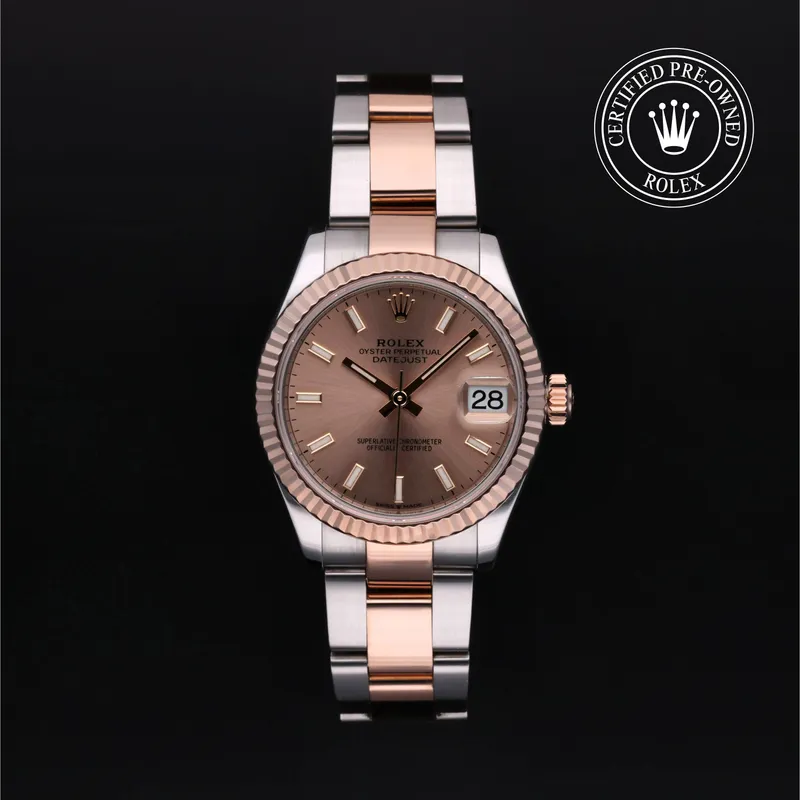 Rolex Certified Pre-Owned, Datejust, 2019, 31 mm, Oystersteel and Rose Gold and 18 Carat Red Rolesor