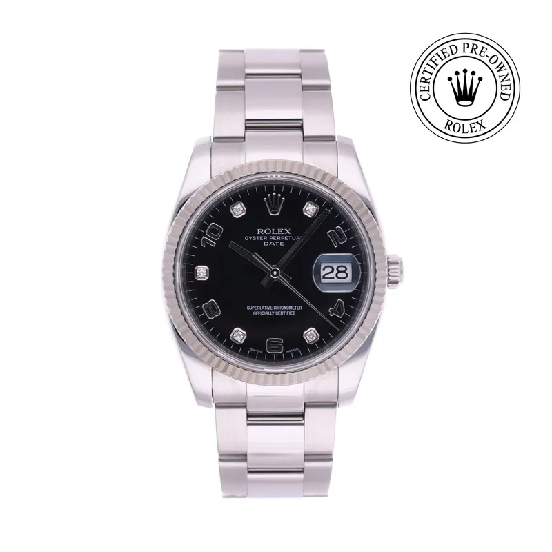 Rolex Certified Pre-Owned, Date, 2007, 34 mm, Oystersteel and White Gold and 18 Carat Gray Rolesor