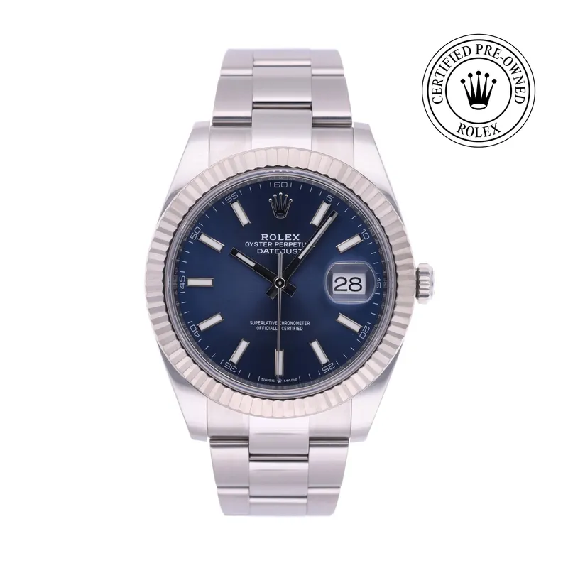 Rolex Certified Pre-Owned, Datejust, 2019, 41 mm, Acier Oystersteel et Or Blanc et Rolesor 18 Carat Gris