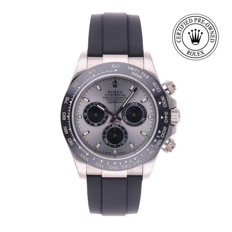 Rolex Certified Pre-Owned, Cosmograph Daytona, 2018, 40 mm, Or Blanc et Céramique et Or 18 Carat Gris