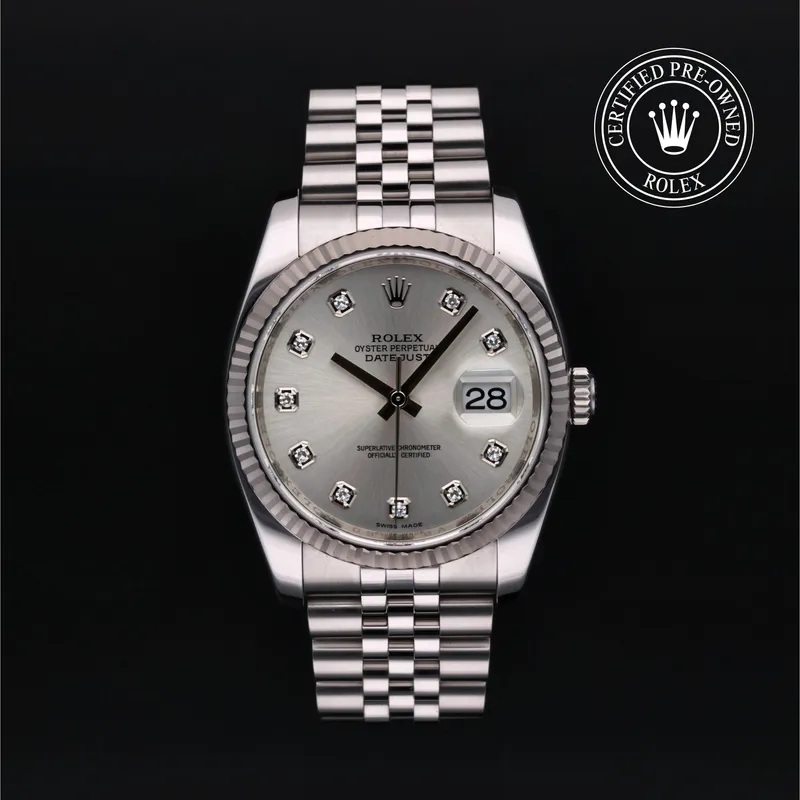 Rolex Certified Pre-Owned, Datejust, 2010, 36 mm, Acier Oystersteel et Or Blanc et Rolesor 18 Carat Gris