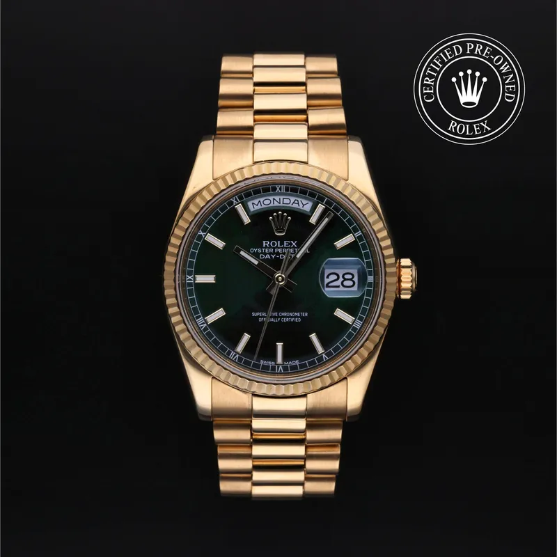 Rolex Certified Pre-Owned, Day-Date, 2002, 36 mm, Or Jaune et Or 18 Carat Jaune