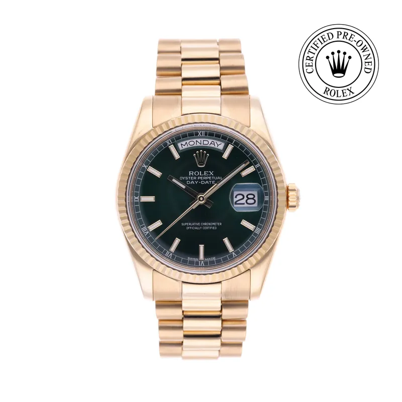 Rolex Certified Pre-Owned, Day-Date, 2002, 36 mm, Or Jaune et Or 18 Carat Jaune