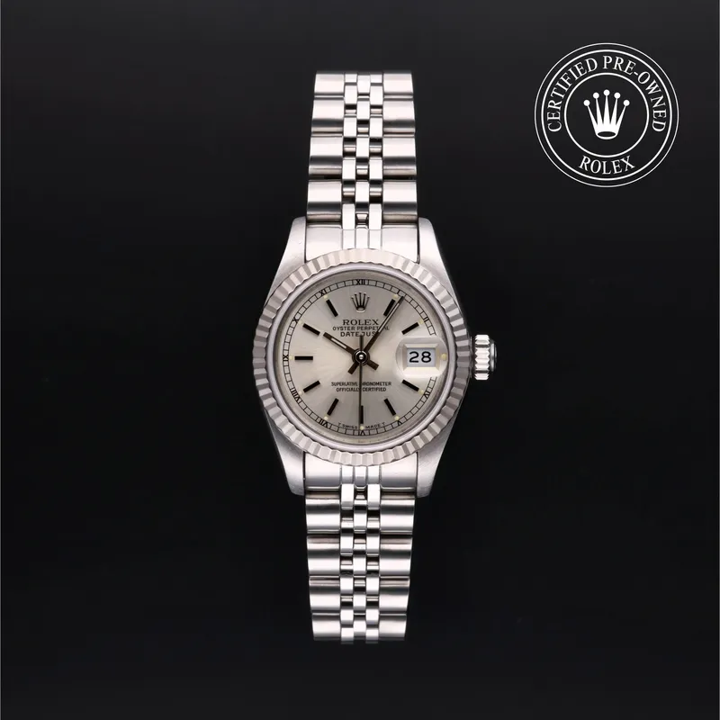 Rolex Certified Pre-Owned, Oyster Perpetual, 1990, 26 mm, Acier Oystersteel et Or Blanc et Rolesor 18 Carat Gris