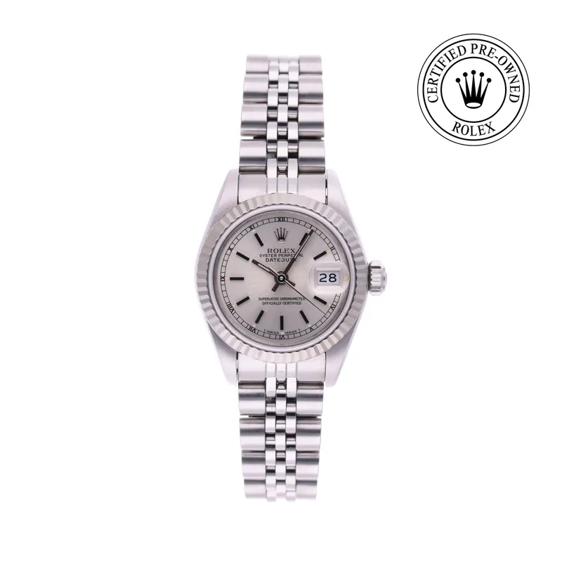 Rolex Certified Pre-Owned, Oyster Perpetual, 1990, 26 mm, Acier Oystersteel et Or Blanc et Rolesor 18 Carat Gris