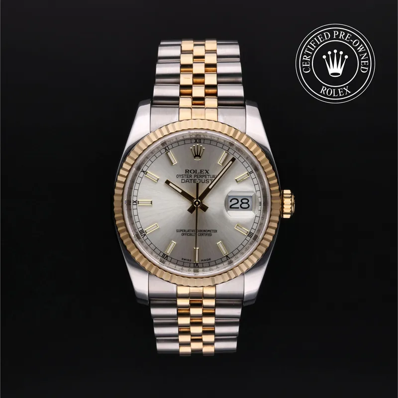 Rolex Certified Pre-Owned, Datejust, 2008, 36 mm, Acier Oystersteel et Or Jaune et Rolesor 18 Carat Jaune