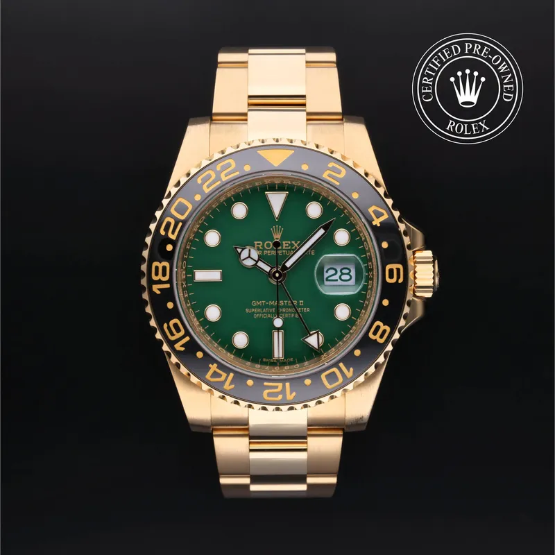Rolex Certified Pre-Owned, GMT‑Master II, 2006, 40 mm, Or 18 Carat Jaune