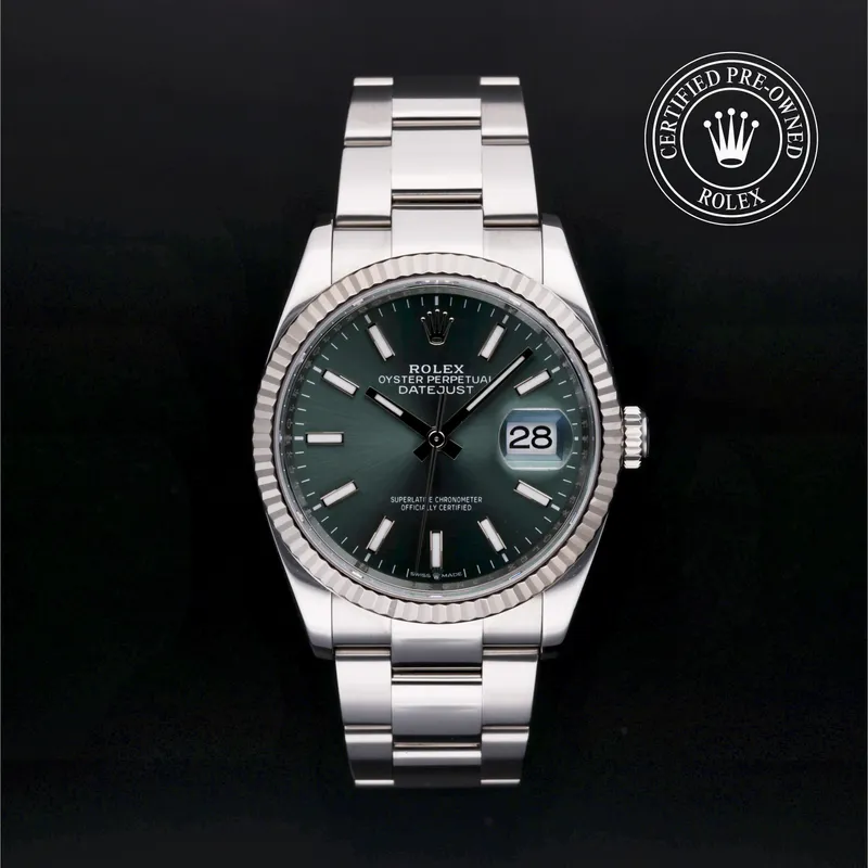 Rolex Certified Pre-Owned, Datejust, 2020, 36 mm, Oystersteel and White Gold and 18 Carat Gray Rolesor