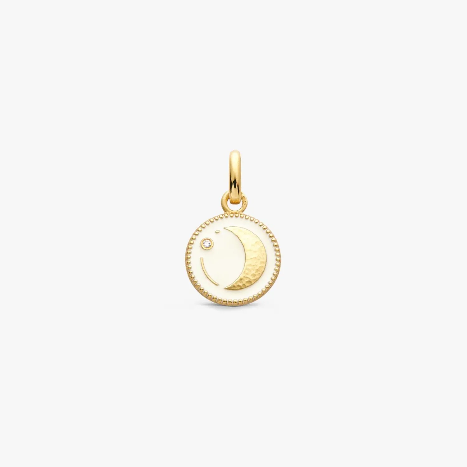 Pendentif Or Jaune & Diamant Lune - Ivoire