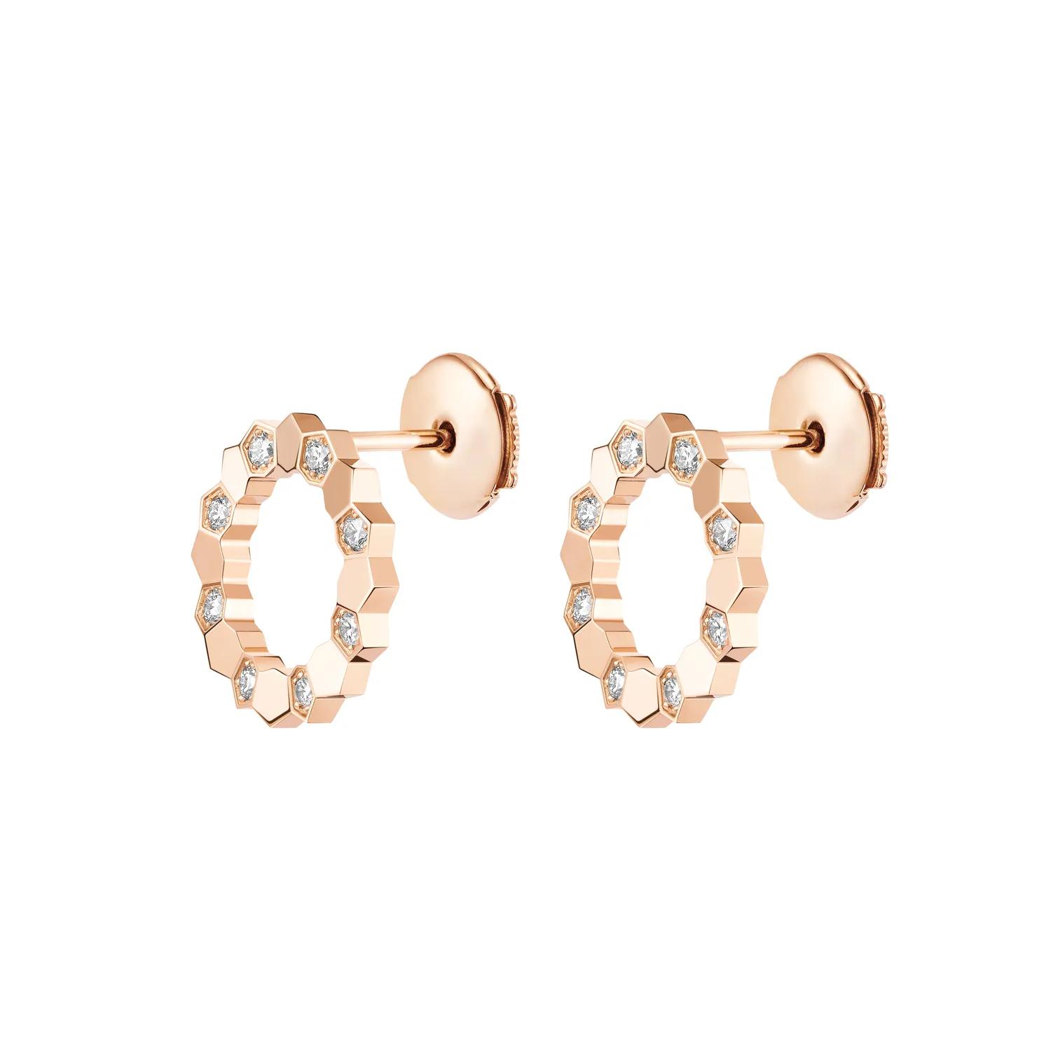 Boucles d'oreilles Bee de Chaumet, or rose et diamants - CHAUMET