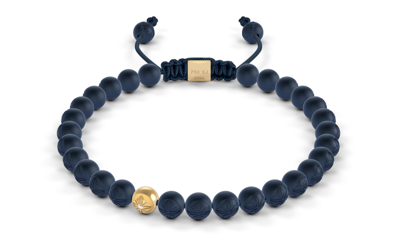 Bracelet BEADED NON-BRAIDED 6mm cordon bleu XL