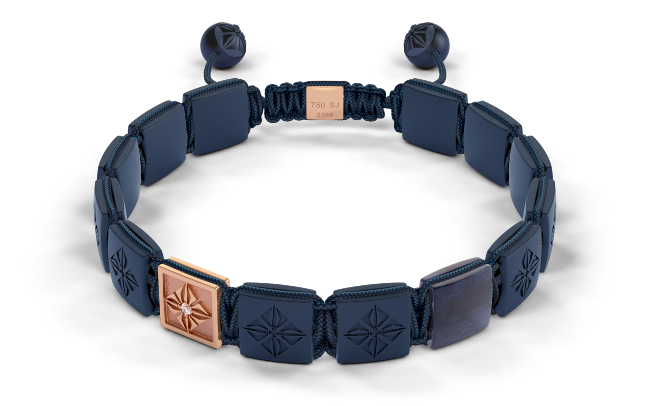 Bracelet LOCK 10mm cordon bleu XL