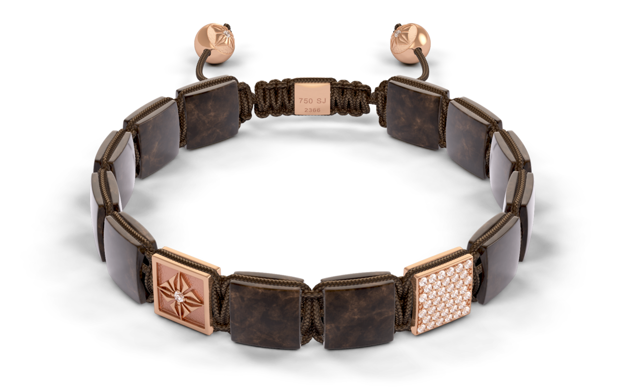 Bracelet LOCK 10mm cordon chocolat XL
