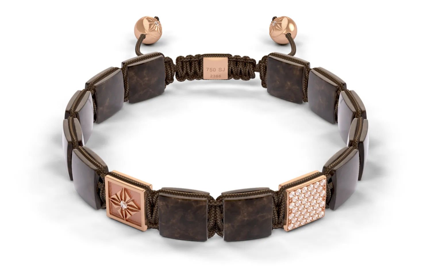 Bracelet LOCK 10mm cordon chocolat XL