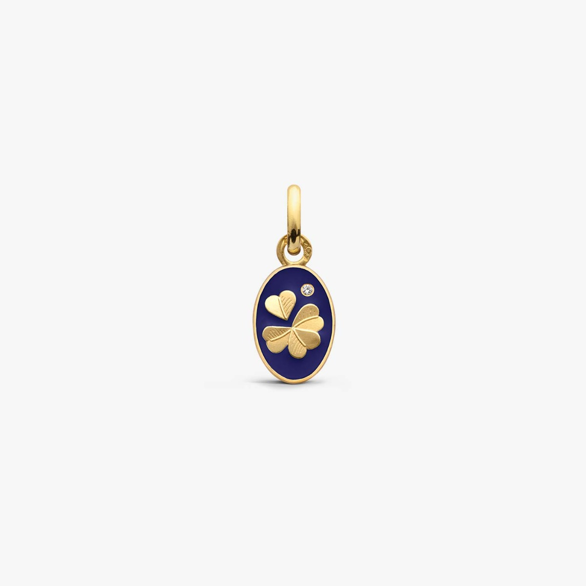 Pendentif TREFLE 1 Diamant Bleu marine 10mm - ARTHUS BERTRAND