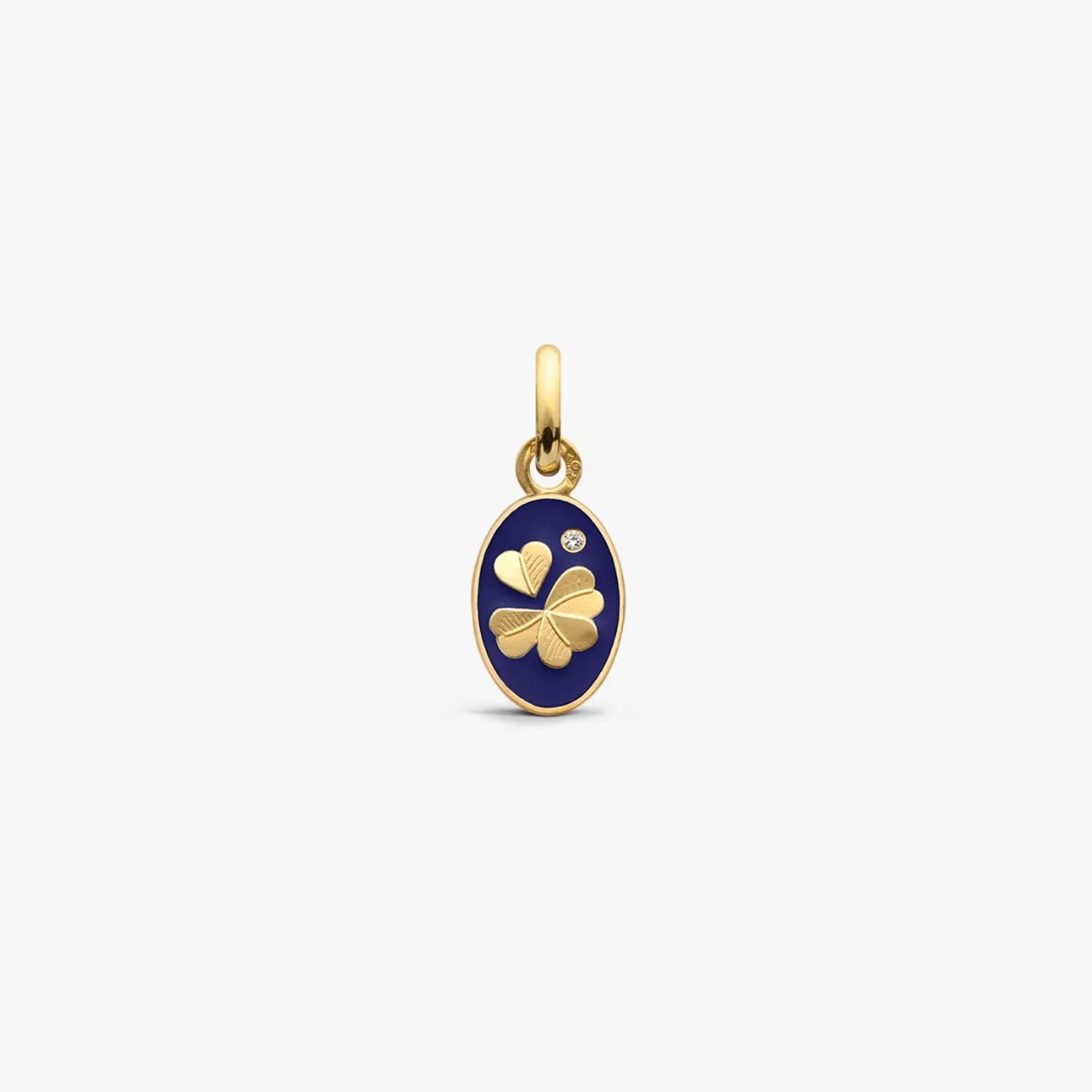Pendentif TREFLE 1 Diamant Bleu marine 10mm - ARTHUS BERTRAND