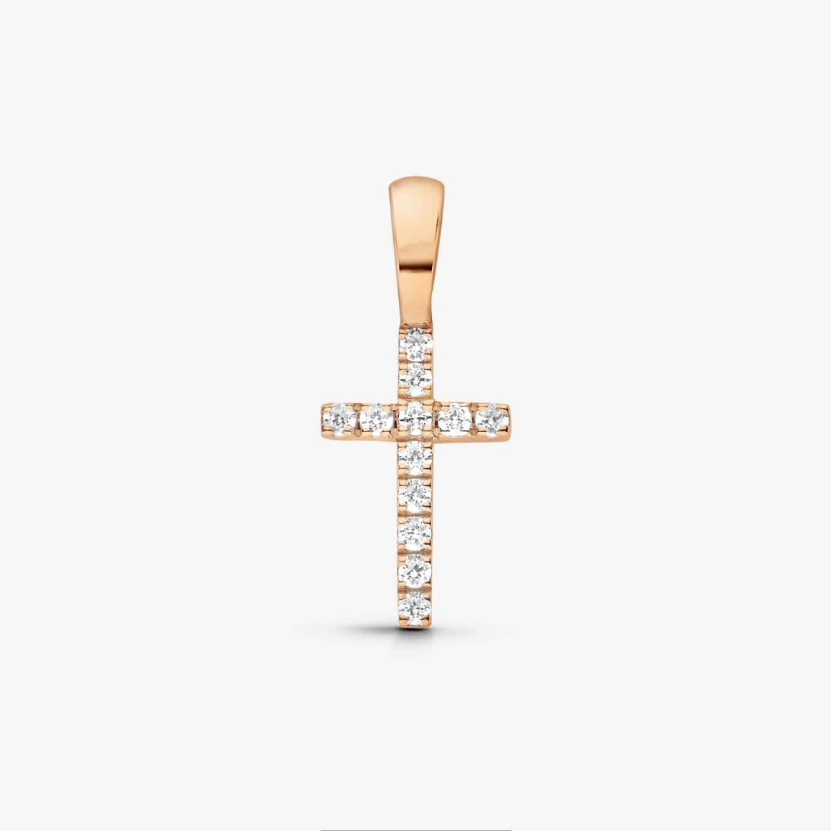 Croix FIL CARRE sertie diamants 10mm