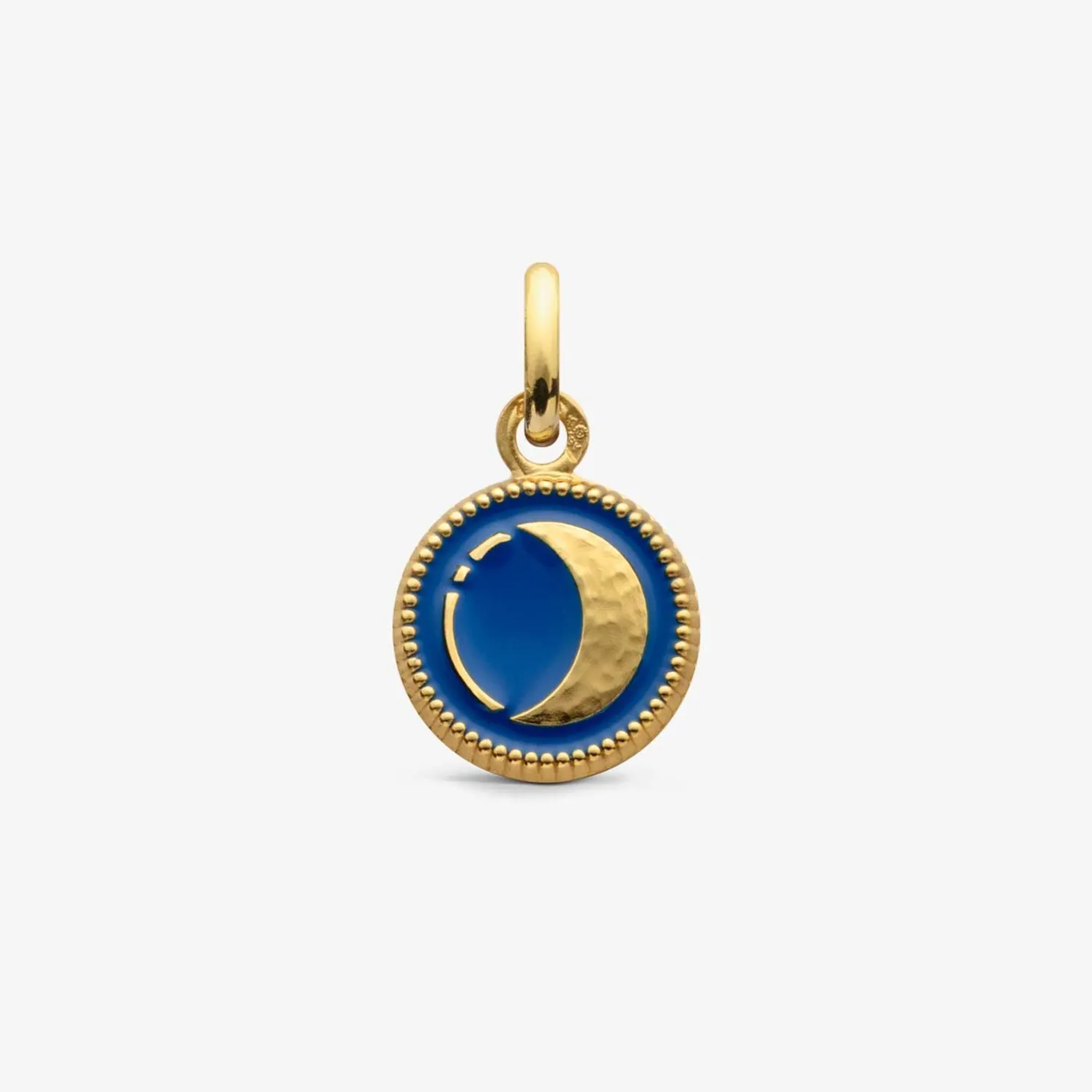 Pendentif Arthus Bertrand Or Jaune Lune - Bleu Roi